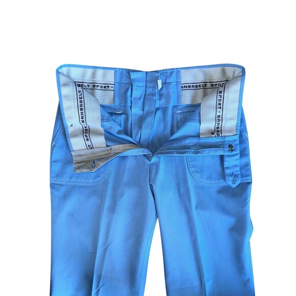 Vintage Sansabelt Blue Golf Pants 70s Mod Slacks Men’s Retro Style - Picture 16 of 16